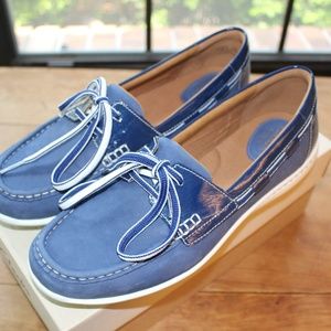 Clarks Cliffrose Sail Blue Leather Boat Shoe 10N